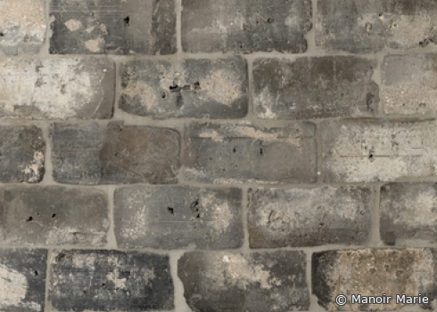 Old terracotta grey-blue floor tile